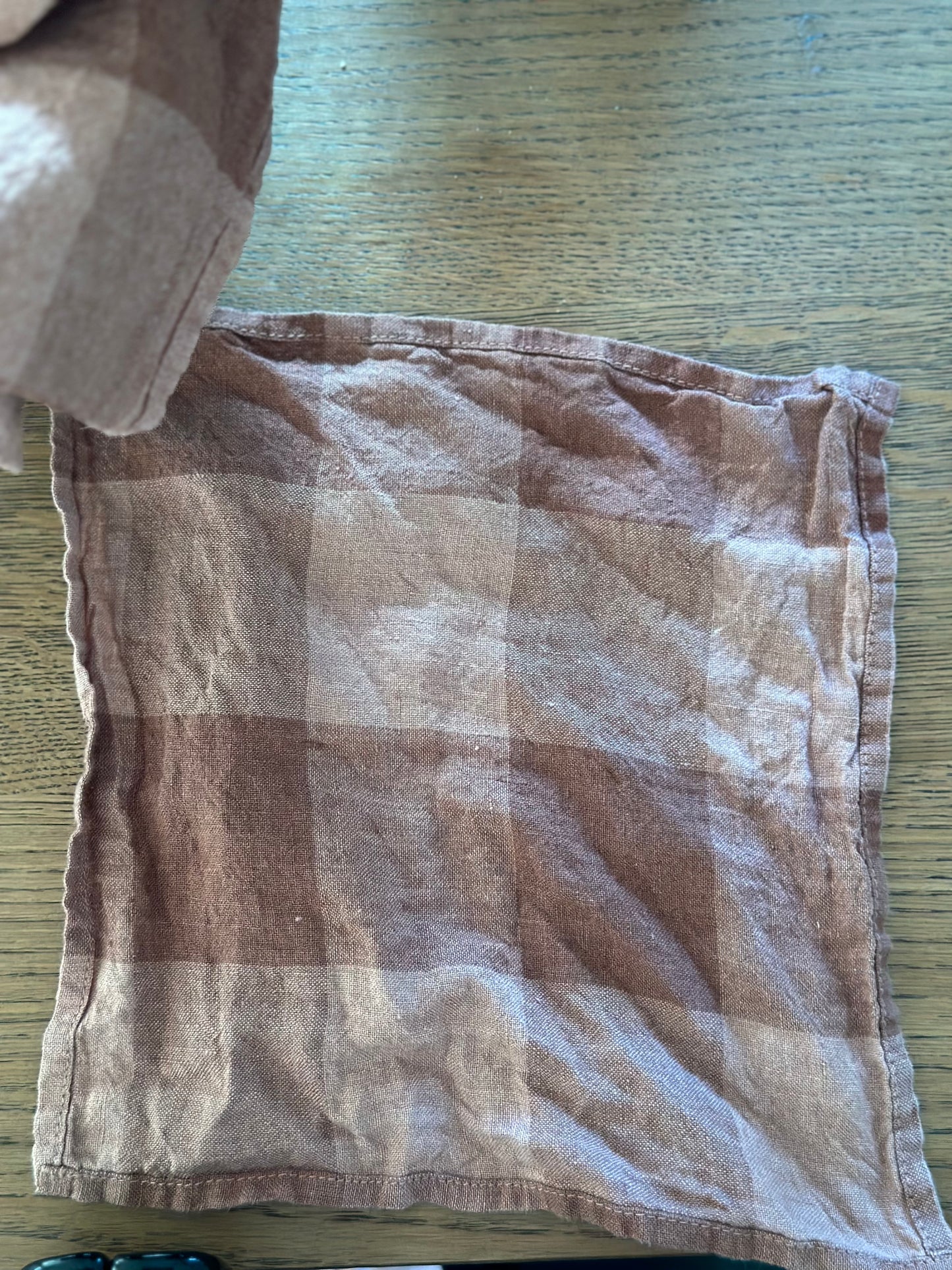 Plaid square small linen napkin
