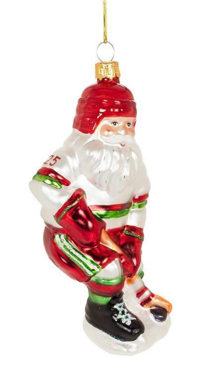Santa Hockey Ornament