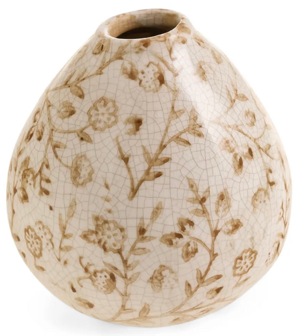 Brown Floral Bud Vase