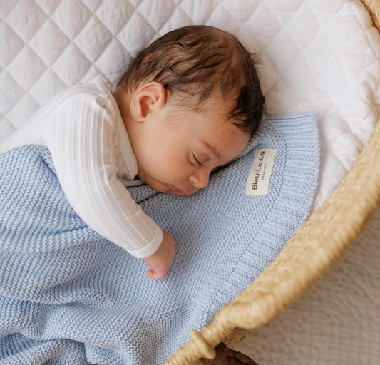 Bleu La La Organic Cotton Blanket-Blue
