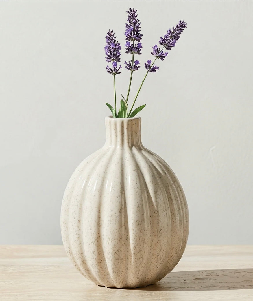 White Gourd Ceramic Vase-Small