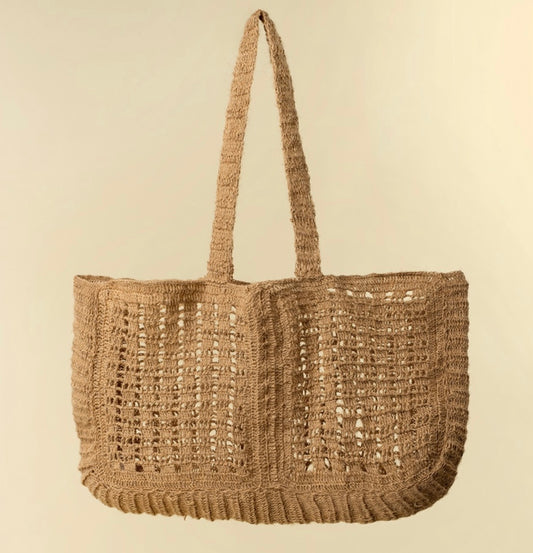 Crocheted Jute Market Bag-Natural