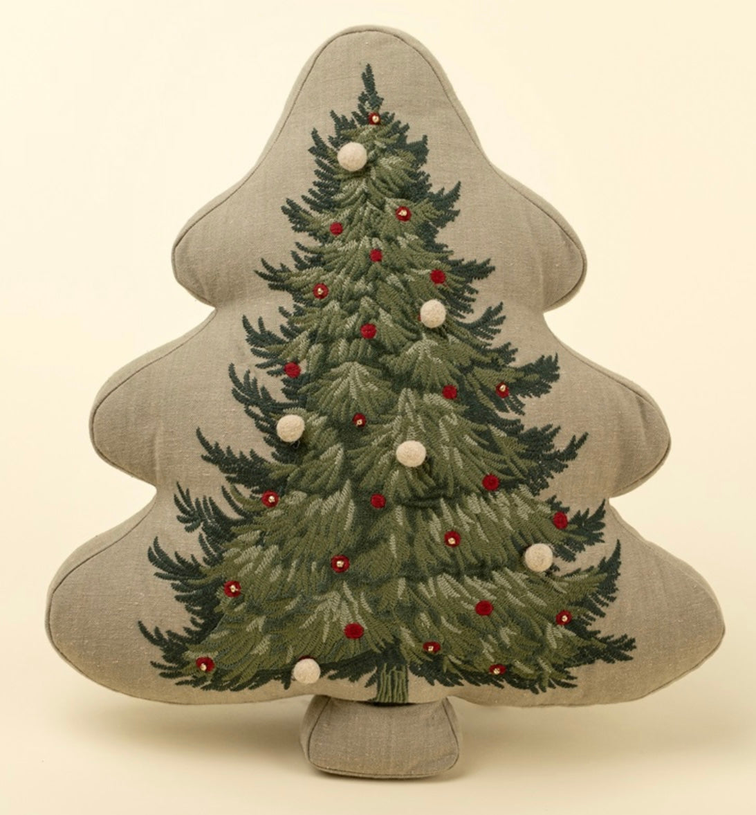 Christmas Tree Embroidered Pillow