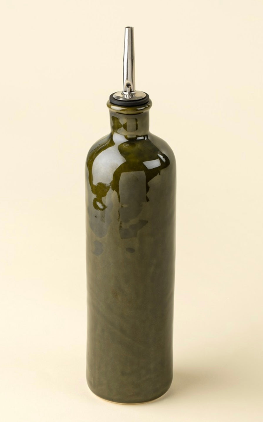 Green Ceramic Cruet-Tall