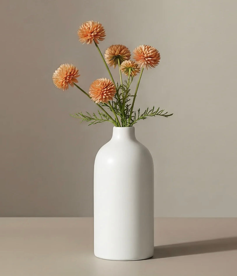 White Bottle Ceramic Vase