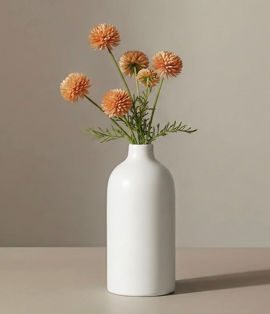 White Bottle Ceramic Vase