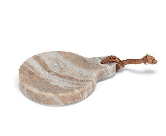 Round Spoon Rest/Dish with Leather Loop
