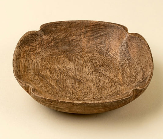 Round Spade Carved Bowl