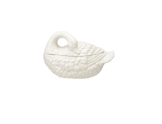 Stoneware Swan Shaped Jar