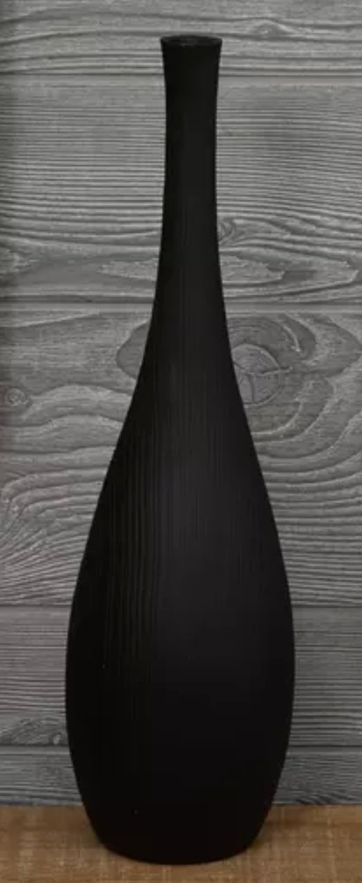 Black Wood Grain Vase-Medium