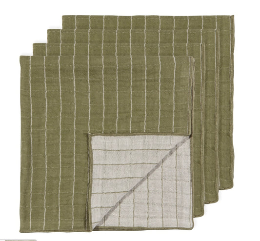 Double Weave Napkins Set of 4-Olive