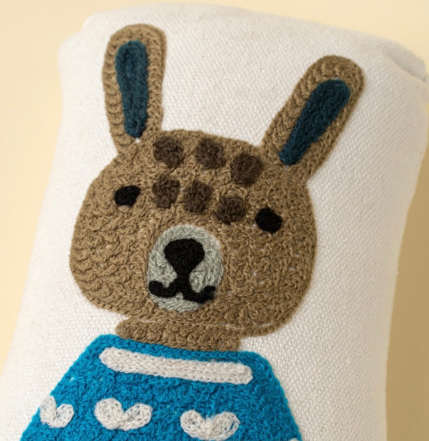 Indaba Embroidered Bunny Cushion