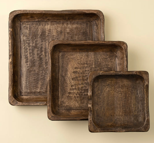 Briar Wood Square Tray-Large