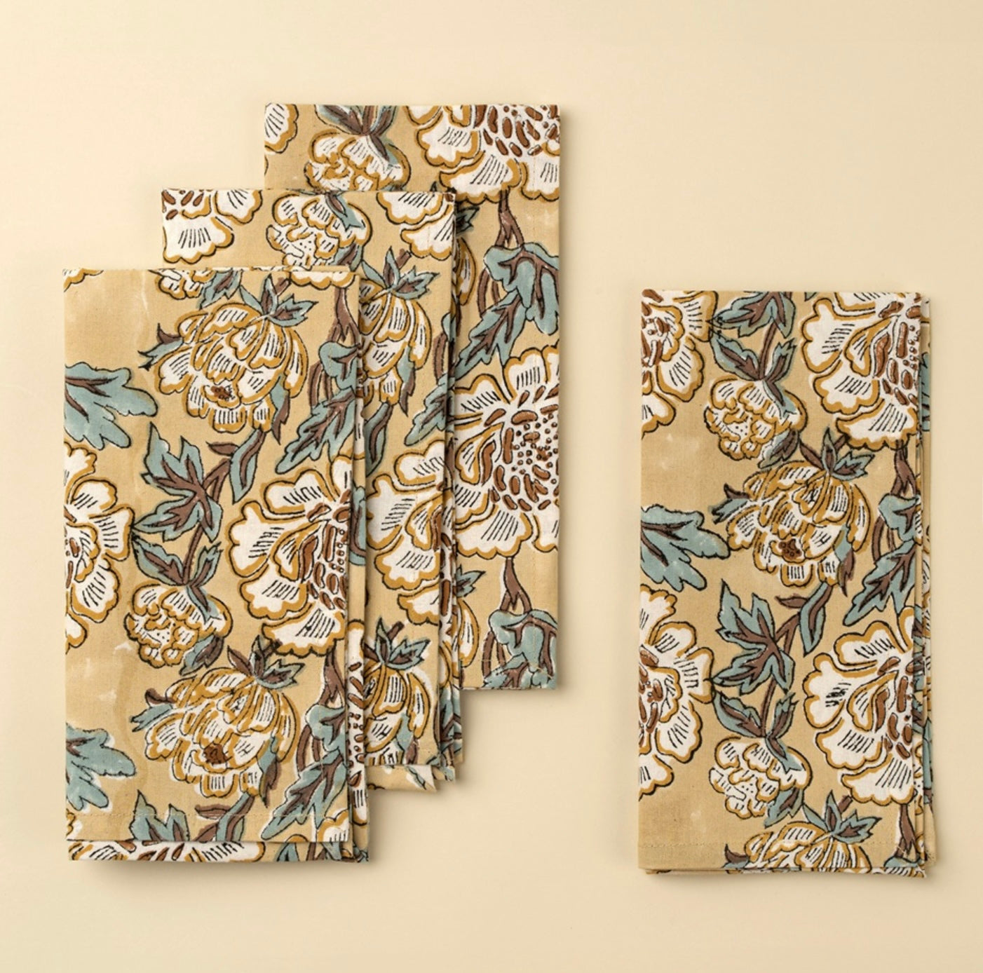 Indaba Lirien Block Print Napkins-Set of 4