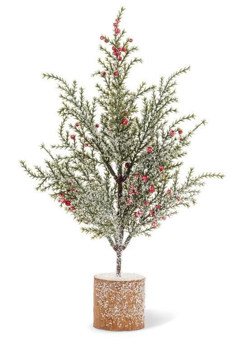 Snowy Pine Tree w/Berries