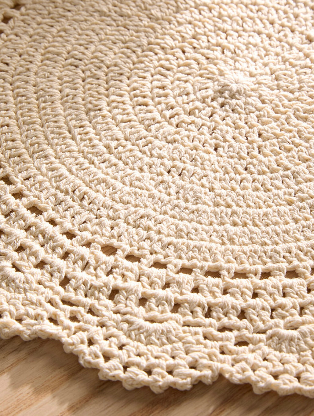 Cream crochet placemat