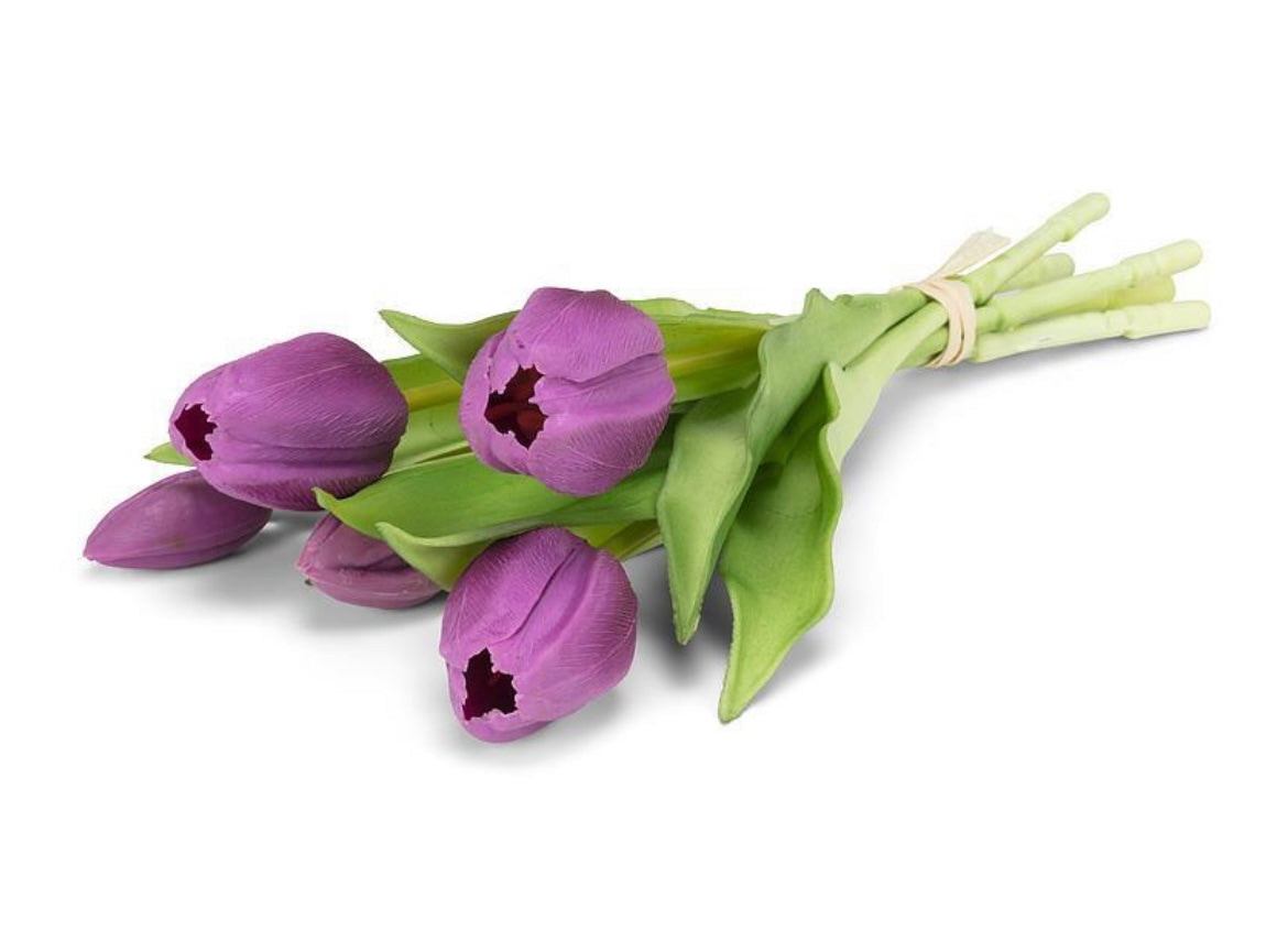 5 Stem Tulip Bunch-Purple
