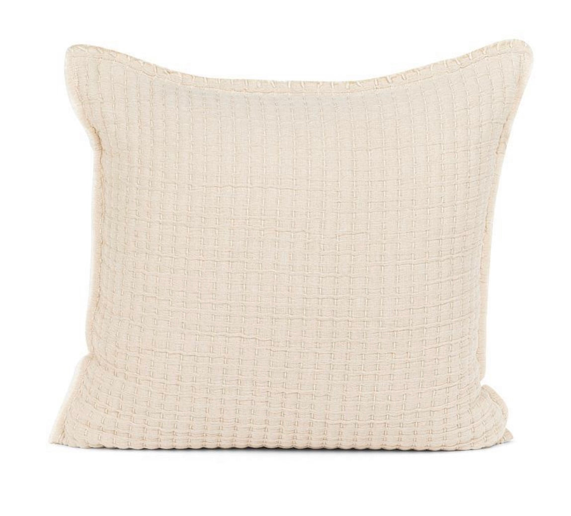 Overstitch Square Pillow-Beige