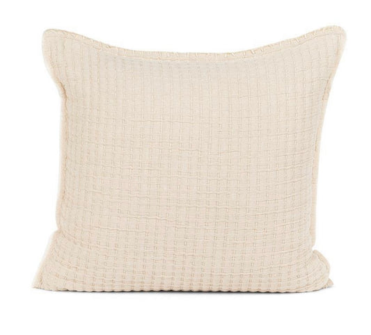 Overstitch Square Pillow-Beige