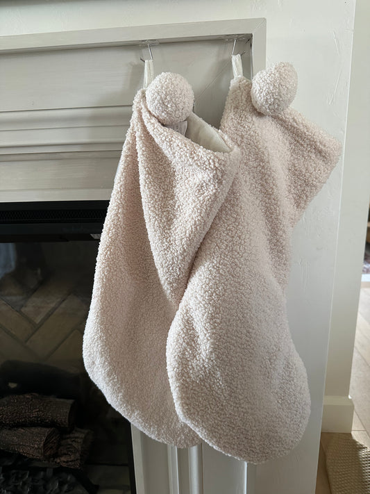Cream Sherpa Stocking