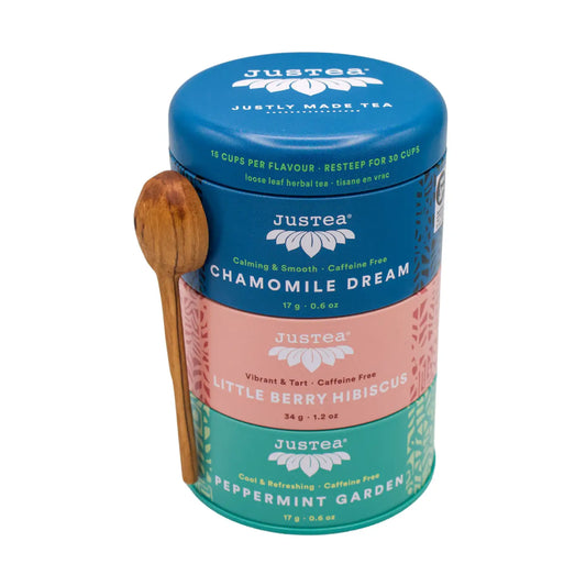 Herbal Tea trio Tin and Spoon