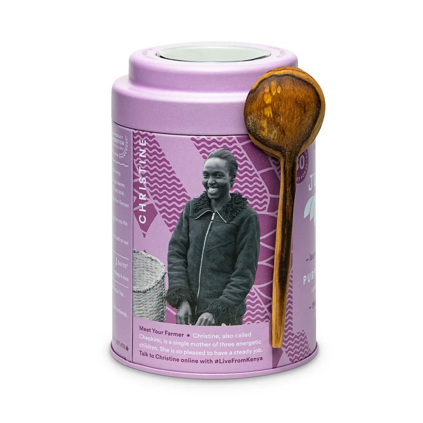 Purple Jasmine Tea Tin with Spoon