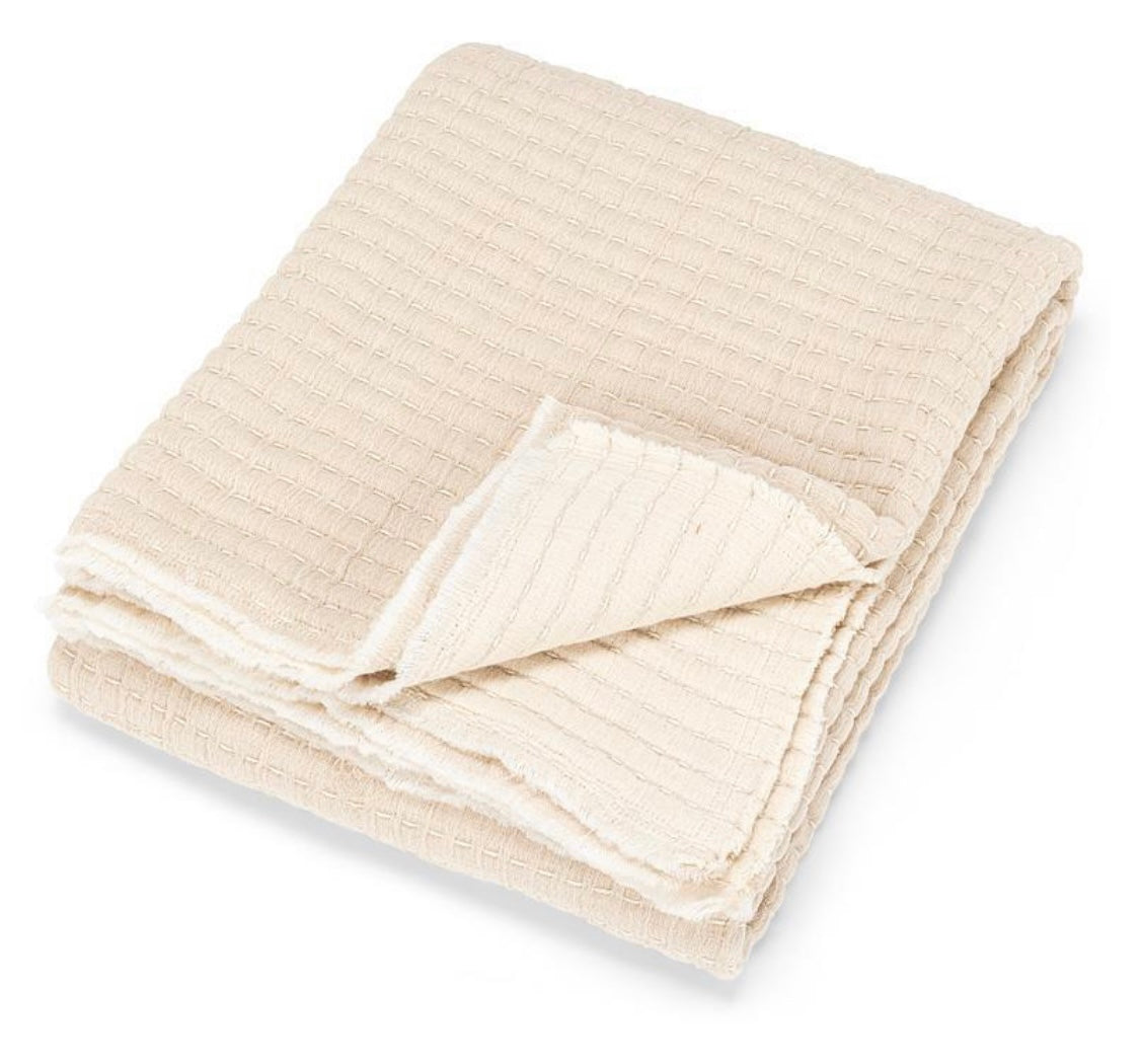 Overstitch Kantha Throw-Beige