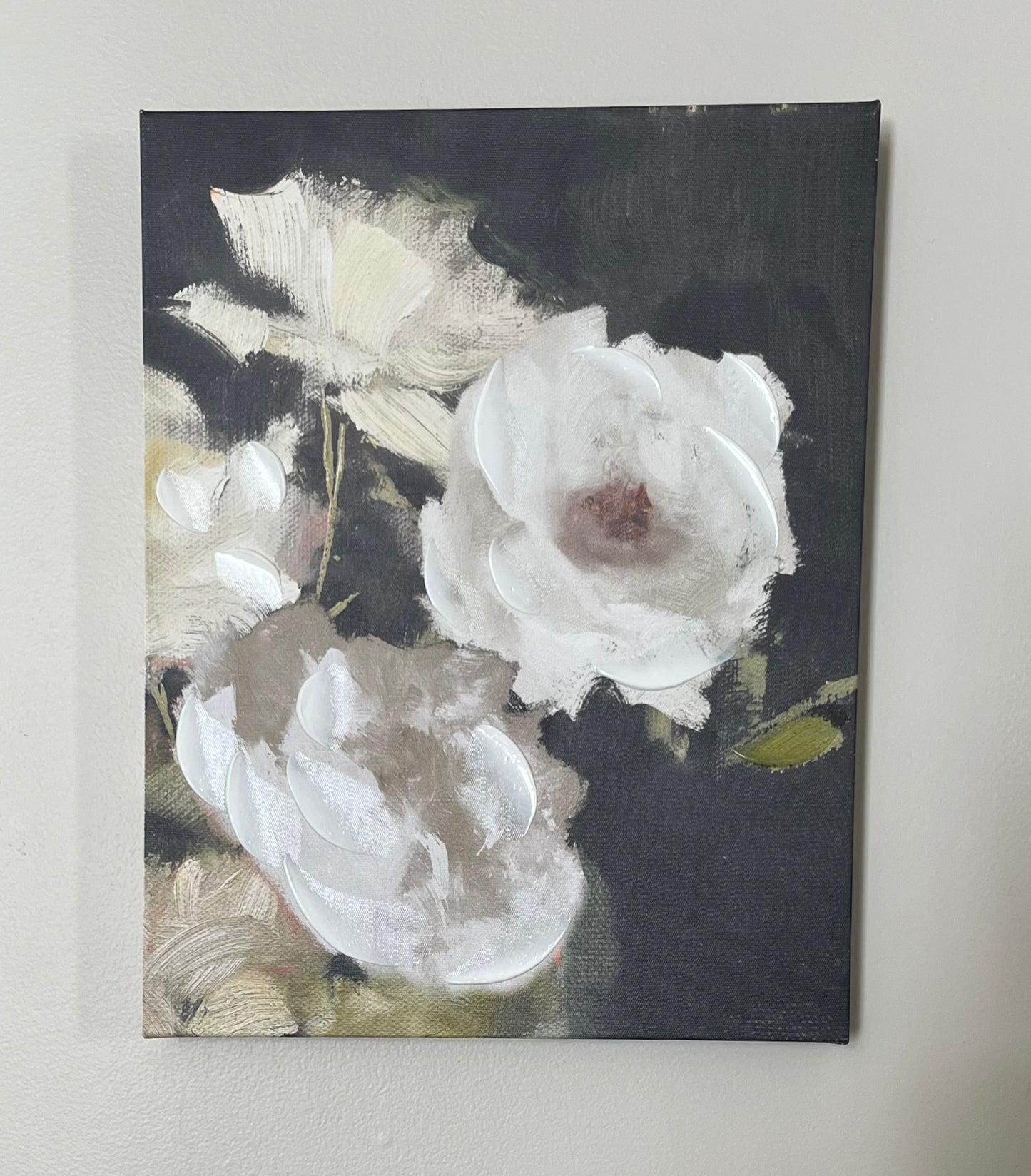 White Flowers on Canvas