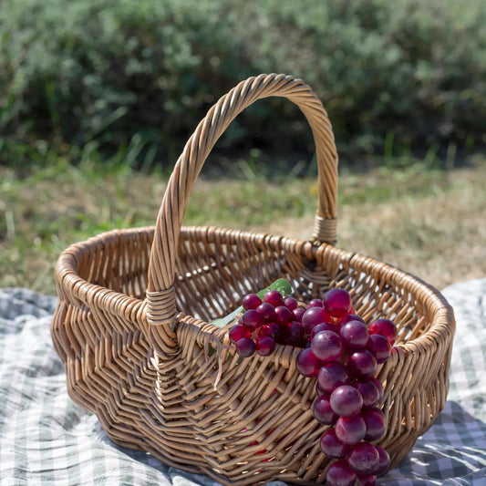 Oval Willow Basket with Handle
