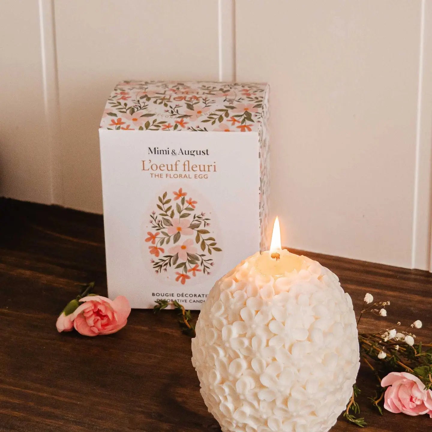 Mimi & August Floral Egg Decorative Candle-24oz