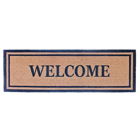 Coir Welcome Mat -Trimmed in Black