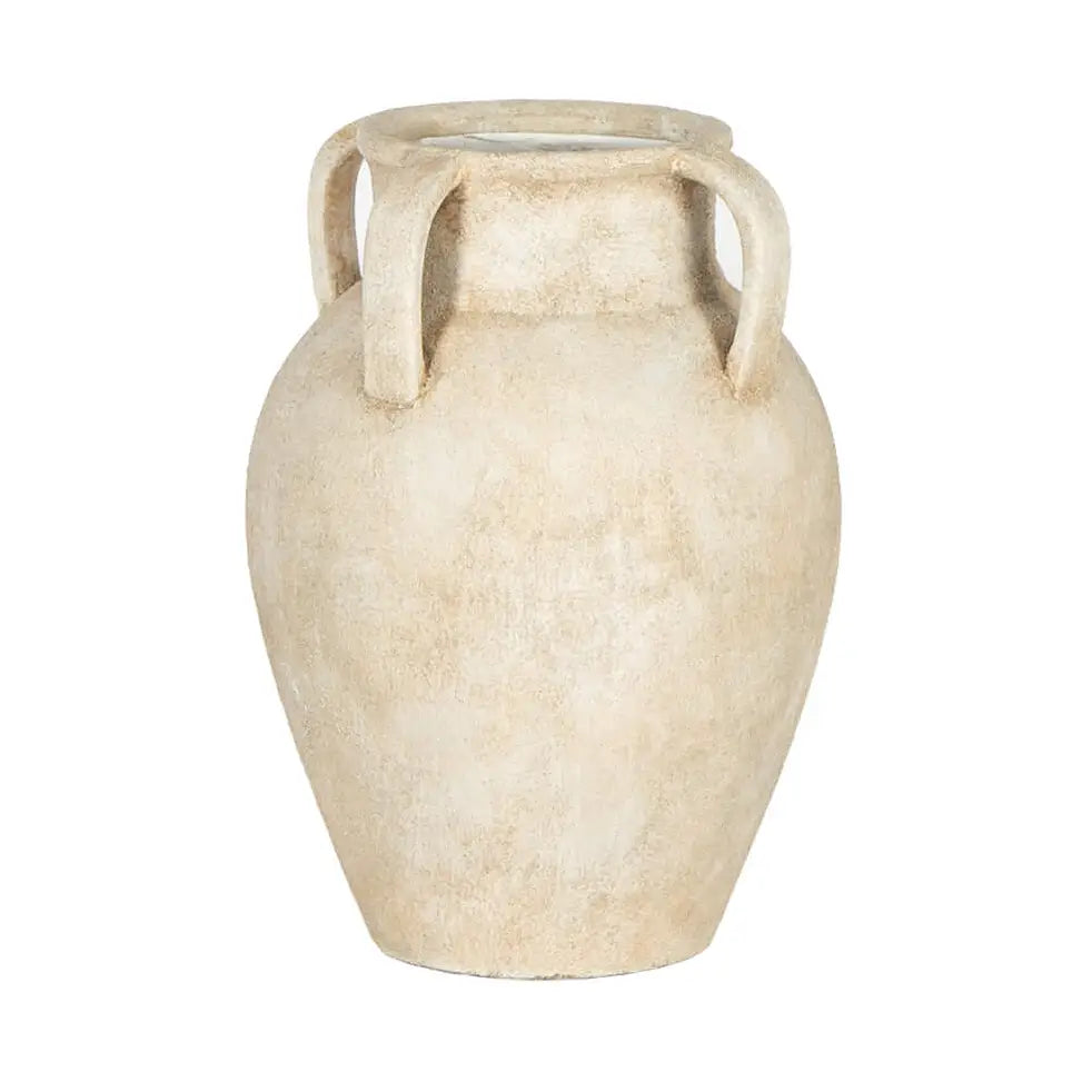 Rustic Terracotta Vase with 4 Handles