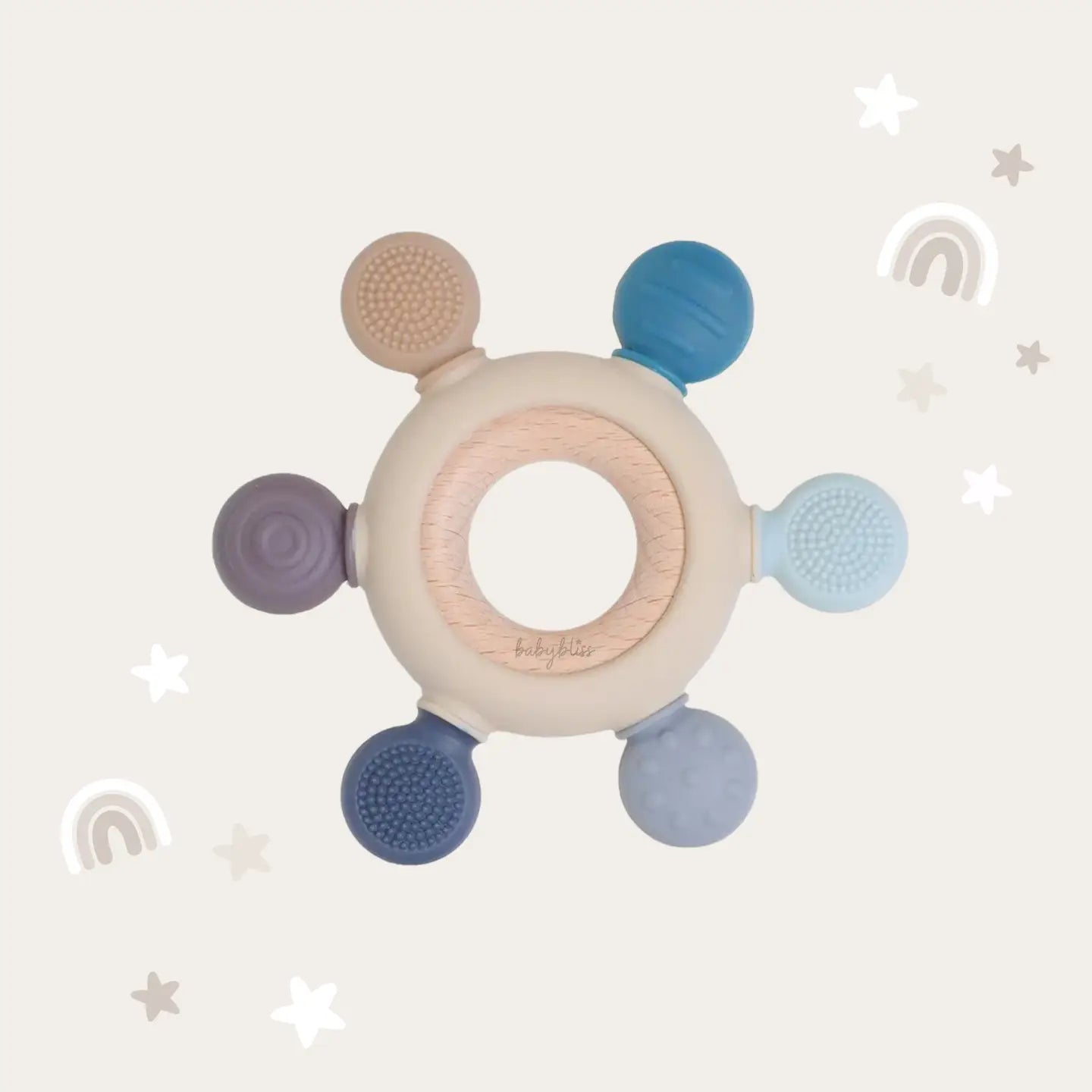 Teether Ring-Blue Tones