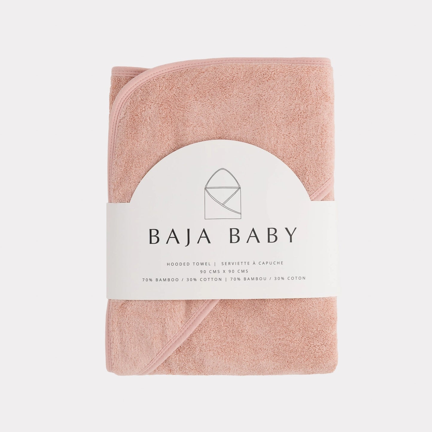 Bamboo/Cotton Hooded Towel-Rose