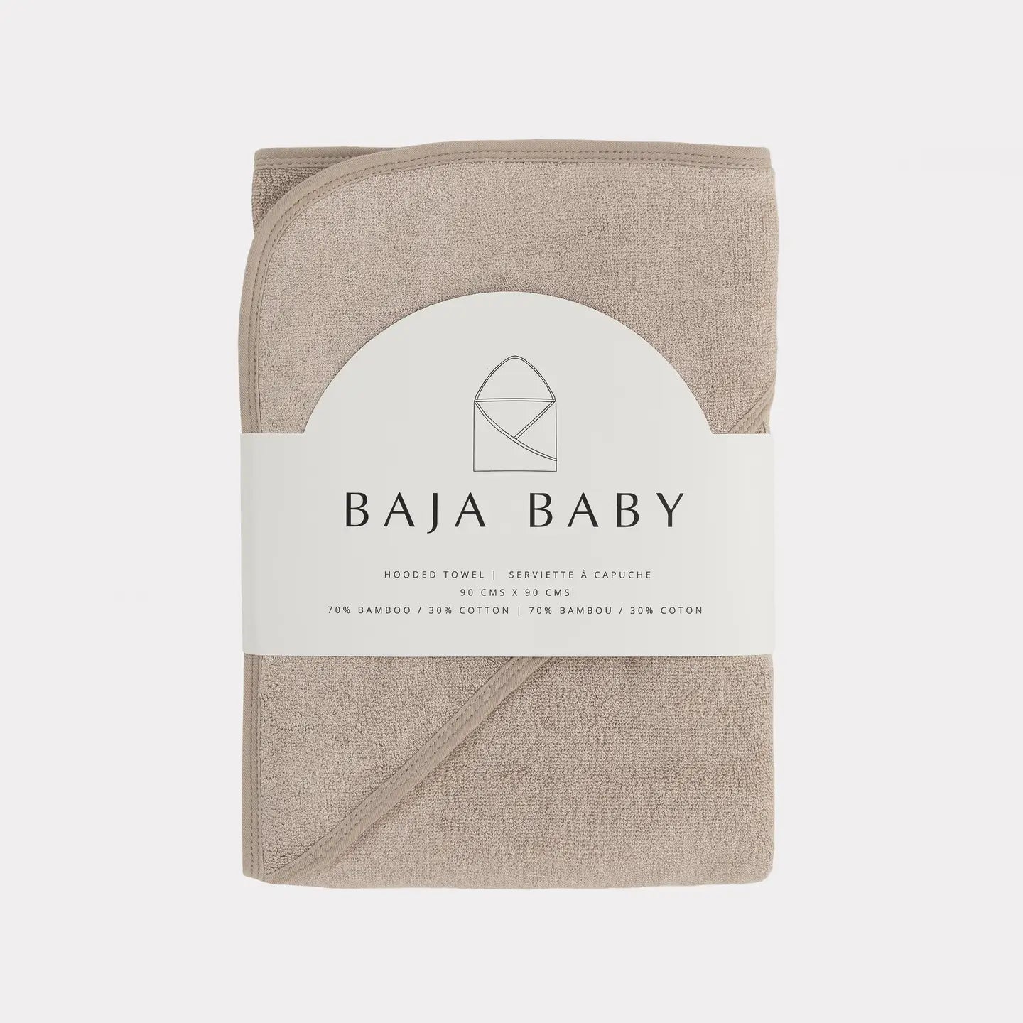Bamboo/Cotton Hooded Towel-Taupe