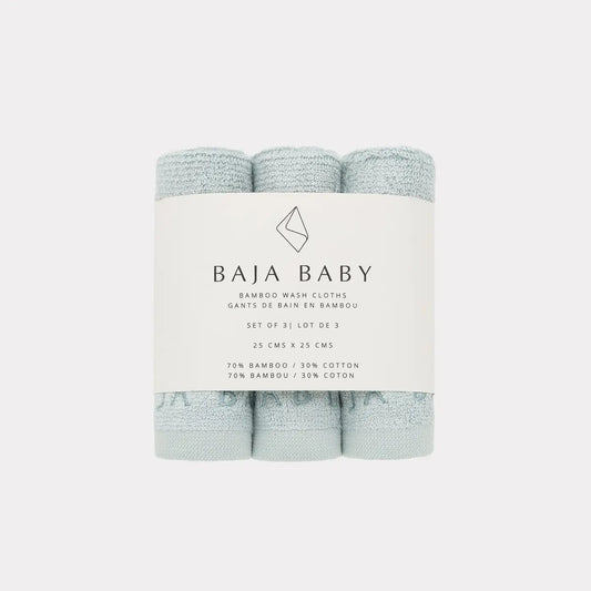 Bamboo/Cotton 3 pack Washcloths-Mist