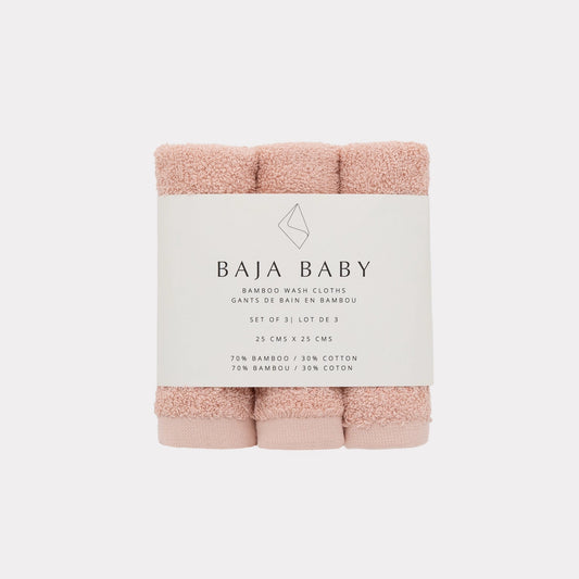 Bamboo/Cotton 3 pack Washcloths-Rose