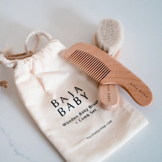 Wood Brush & Comb Set