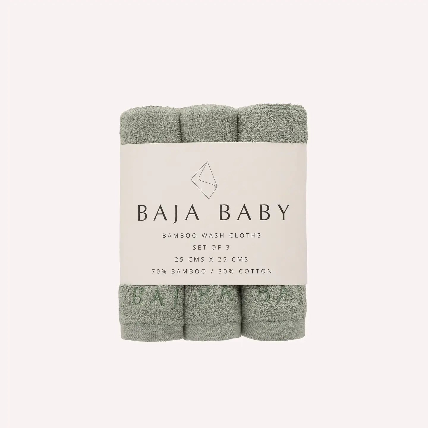 Bamboo/Cotton 3 pack Washcloths-Sage
