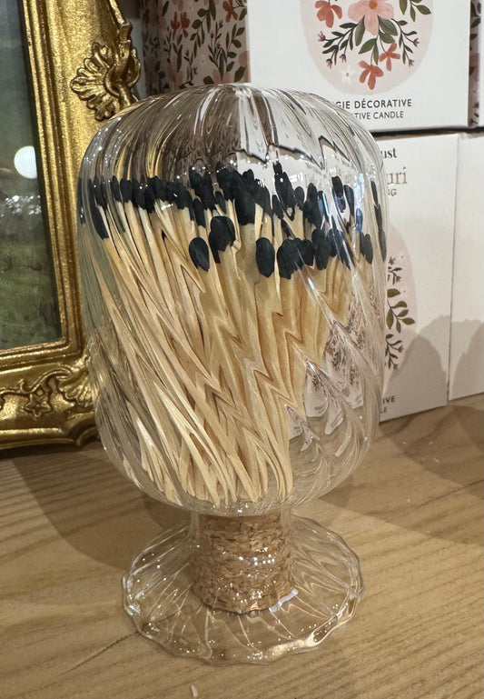Glass Cloche Match Holder