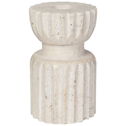 Danica Travertine Reversible Candle Holder-Tall