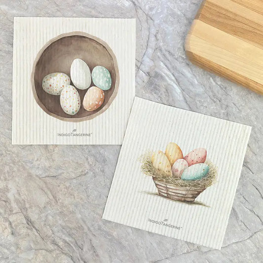 2pk Swedish Dishcloths-Eggs