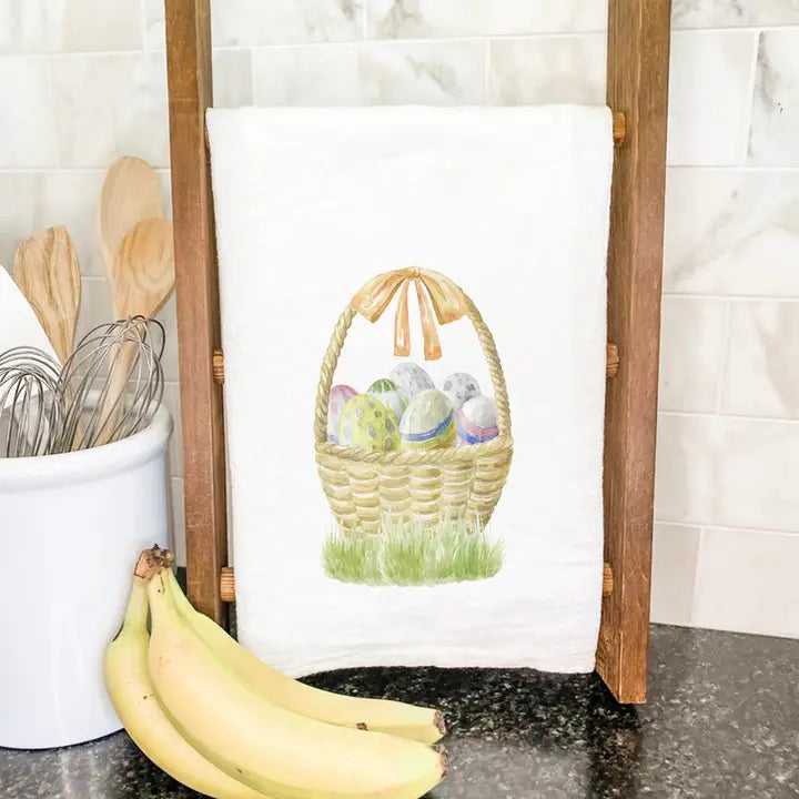 Spring Cotton Tea Towel-Basket
