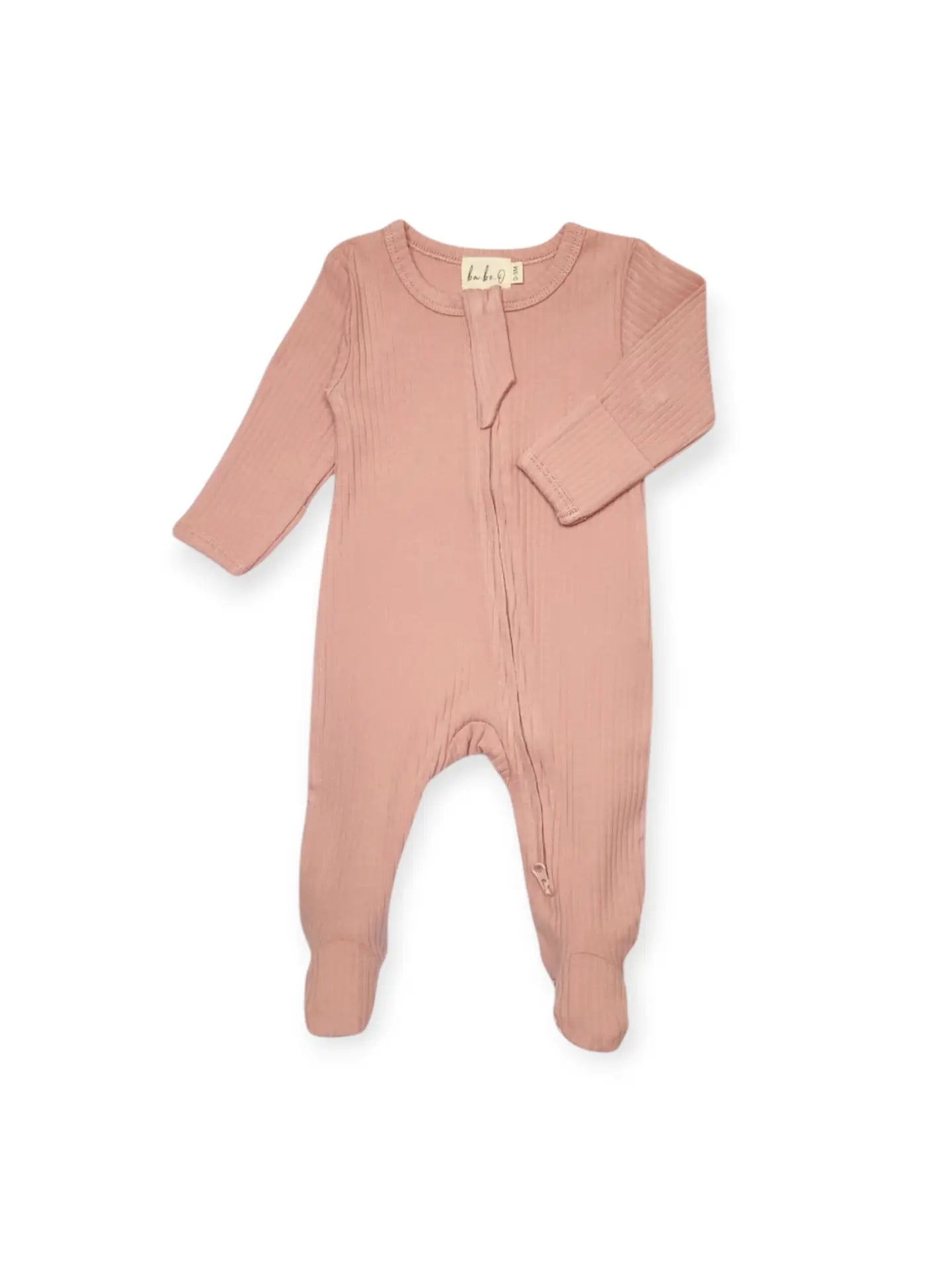 Ribbed Infant Sleeper-Rose