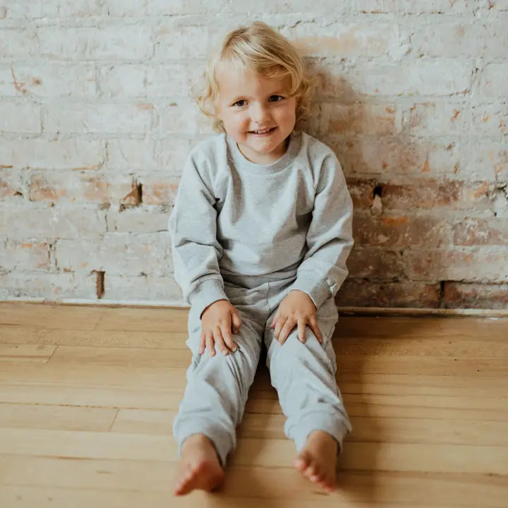 Organic Cotton Sweatsuit-Heather Grey