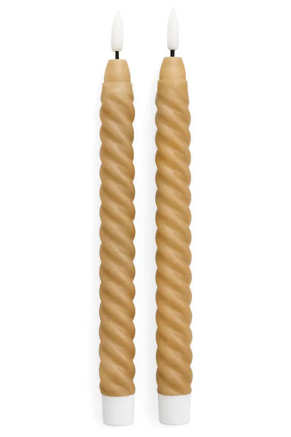 Mocha Twist LED Taper Candles