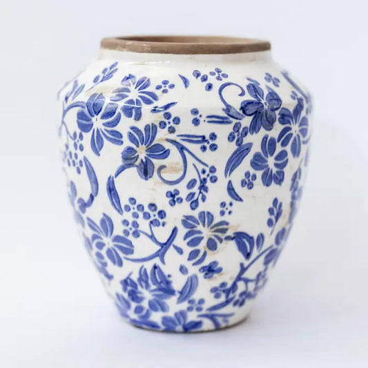 Ceramic Vase-Blue Flowers