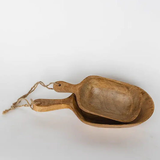 Wooden Bowl with Handle-Large