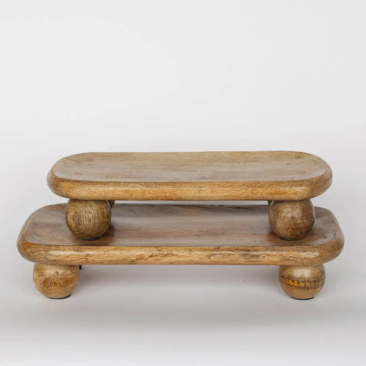 Wood Tray with Ball Feet-Large