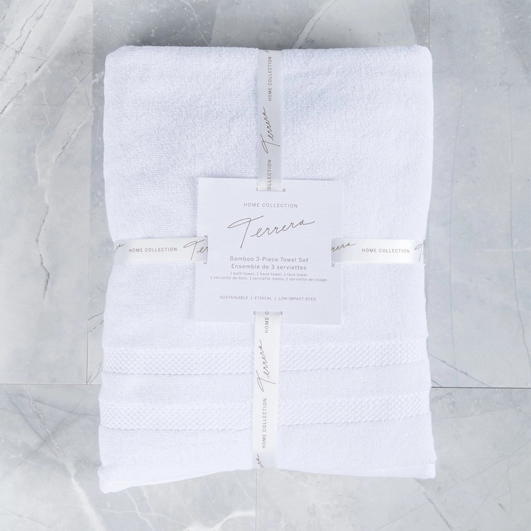 Bamboo 3-piece Organic Bath Towel Set-White